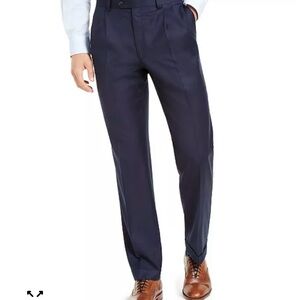 NWT Lauren Ralph Lauren Dark Navy Pleated ultraflex Dress Pants 34x32